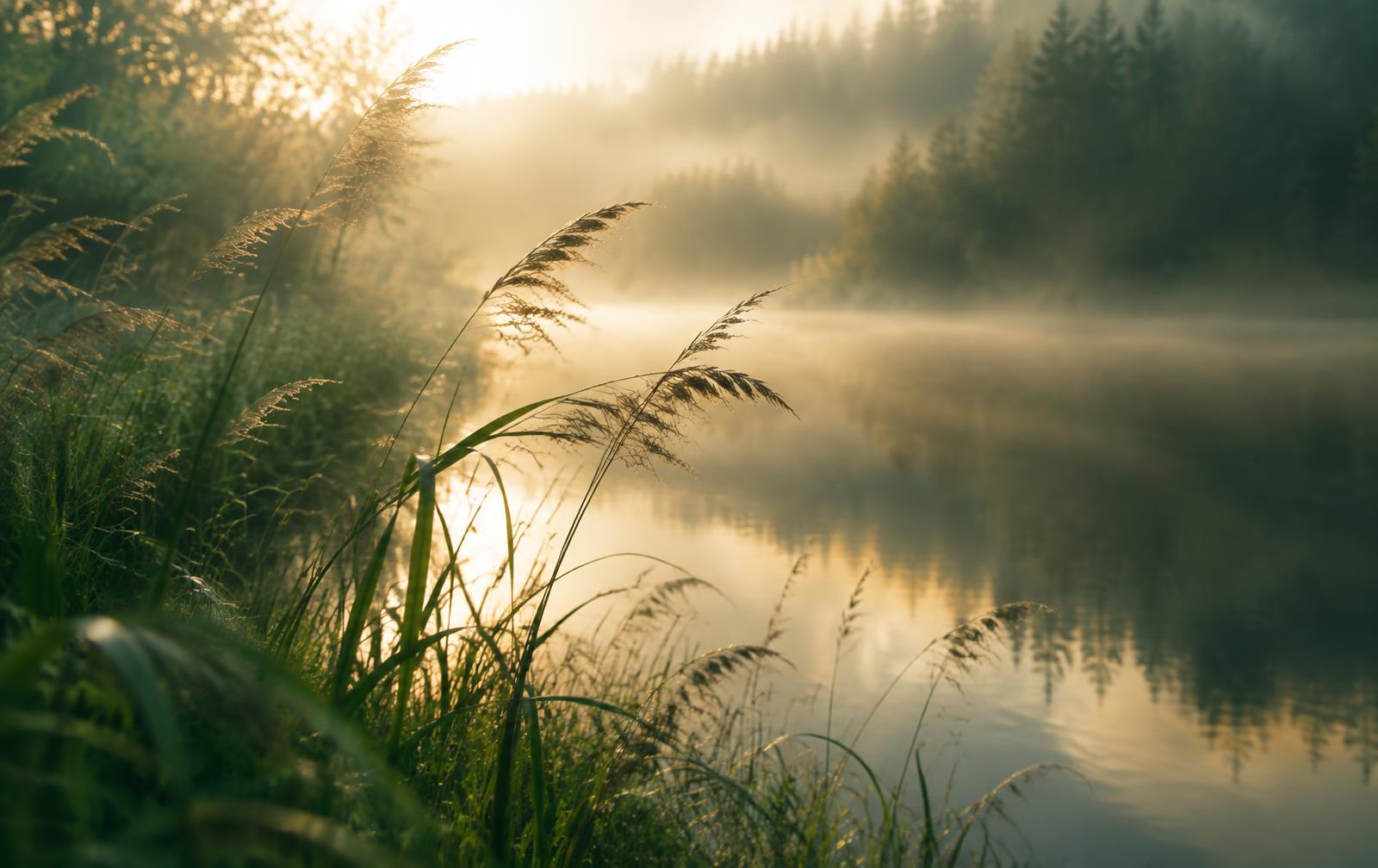 Nature baignée de lumière douce